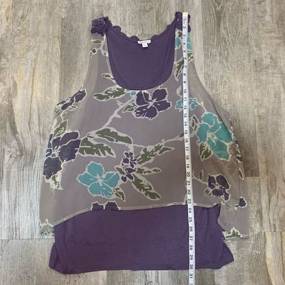 NWT relativity lavender tank top with sheer overlay size L - Picture 11 of 12